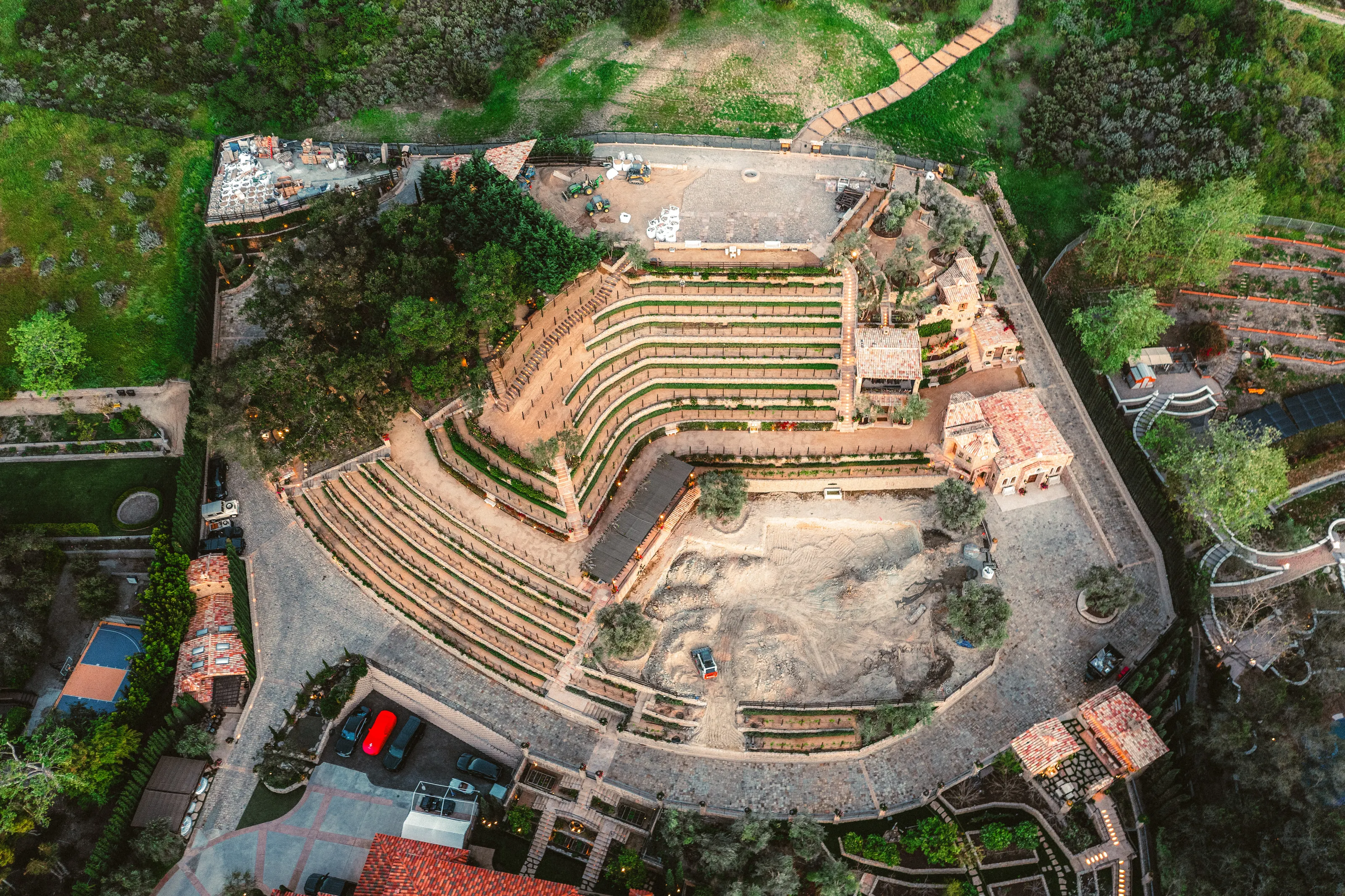 Aerial overview of The Hidden Encounter grounds, Coto De Caza, California